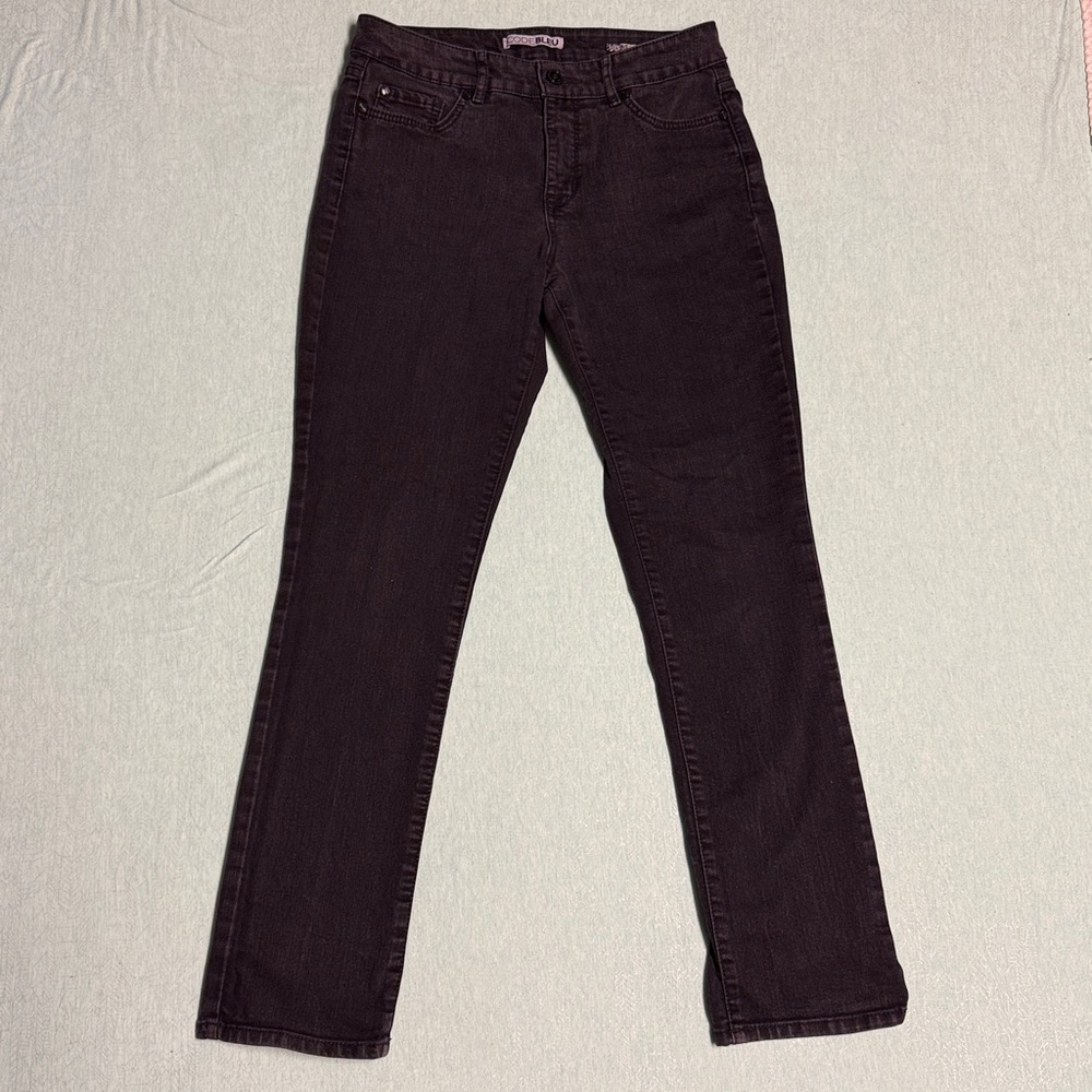 Code Bleu Black midnight Jeans size 8 Chelsea Style straight leg 5-pocket EUC